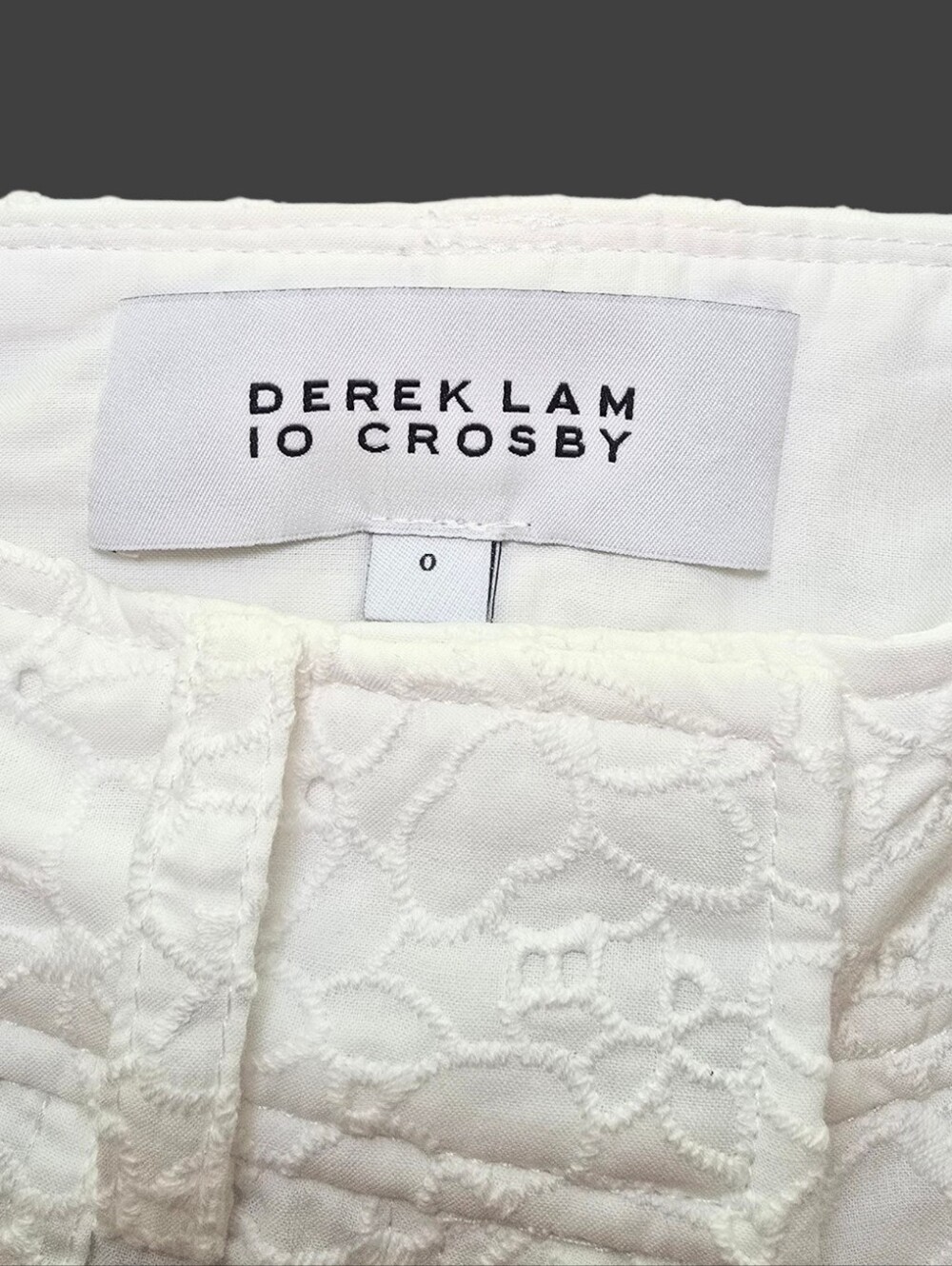 Derek Lam 10 Crosby Mila Floral Eyelet Utility Cropped Pants In White - Picture 8 of 10